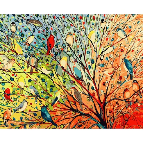 아트조이 DIY 명화 그리기 세트 40 x 50 cm 가로형, 27마리의 새들