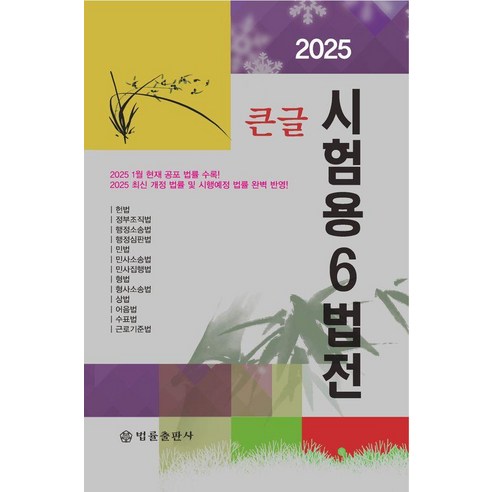 2025 큰글 시험용 6법전, 법률출판사 편집부, 법률출판사