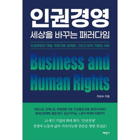 인권경영 세상을 바꾸는 패러다임:인권경영의 개념 국제규범 법제화 그리고 한국 기업의 사례, 태학사, 이상수