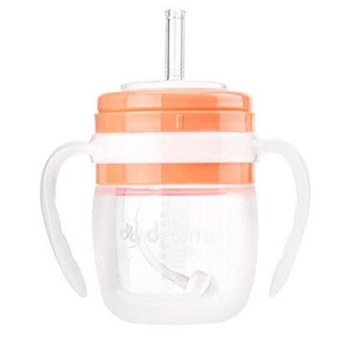 드라마 실리콘 빨대물병, 살구핑크200ml, 200ml, 1개