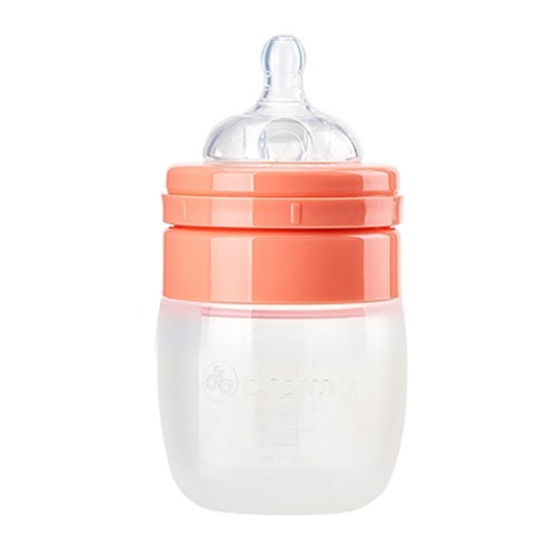 드라마 실리콘 젖병 200ml, 1단계(신생아이상), 살구핑크, 1개