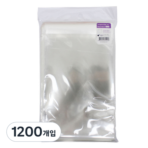 포포팬시 무지 접착 OPP 포장팩 7호, 투명, 1200개입