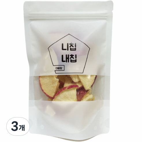 동결건조 과일 달콤하고 바삭한 말린 사과, 60g, 3개