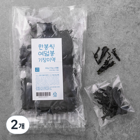기장물산 한봉씩 여덟봉 기장미역, 80g, 2개