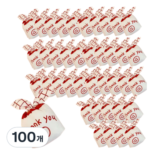 스타리움 간식 답례품 구디백 간단 포장봉투, Thank You, 100개