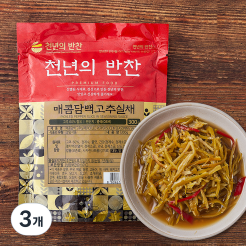 천년의반찬 고추실채, 300g, 3개