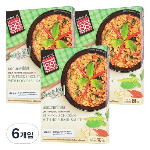 홈쿡 타이 바질치킨덮밥 1인분, 180g, 6개