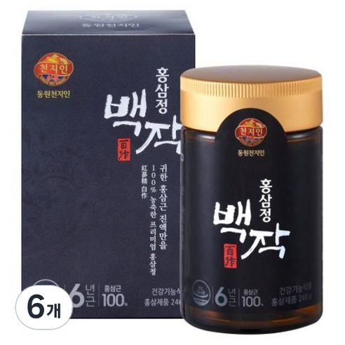 천지인 홍삼정 백작, 240g, 6개