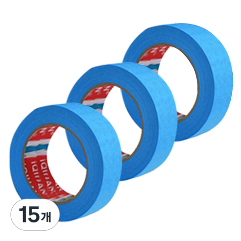 다다 칼라 마스킹 종이테이프 25mm x 15m, 블루, 15개