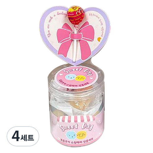 포춘쿠키 스윗데이 쿠키 5p + 사탕 선물세트 25g 랜덤발송, 4세트, 쿠키 5p + 사탕 + 엽서 + 슬립지