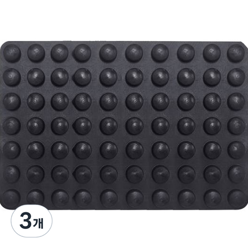 명가철물 3M 미끄럼방지 소음방지 실리콘 범폰 70p, 검정, 3개