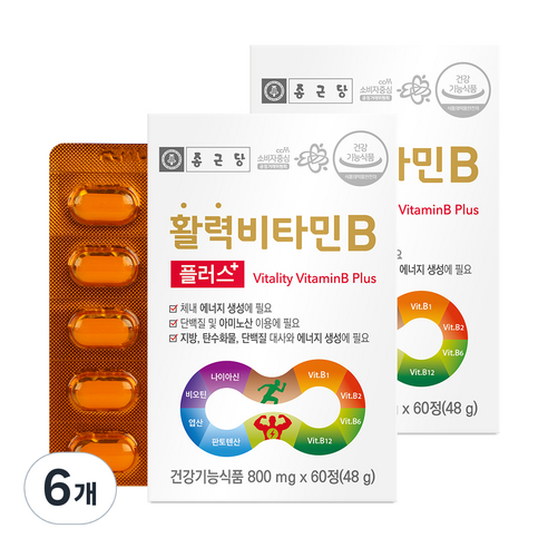종근당 활력비타민B 플러스, 60정, 6개