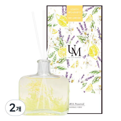 유멜 프리저브드 디퓨저 200ml, 레몬스피아민트, 2개