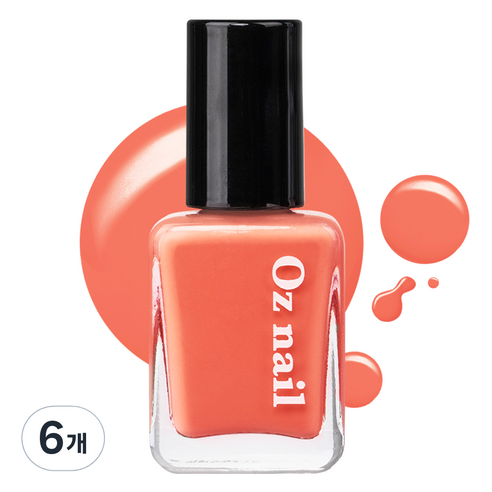 오즈네일 샤인 무드 네일 컬러 매니큐어, NE03 오렌지 환타, 8ml, 6개
