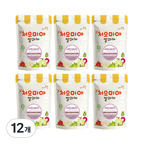 쌀과자마을 처으미야 스틱 과자, 자색고구마, 12개, 40g