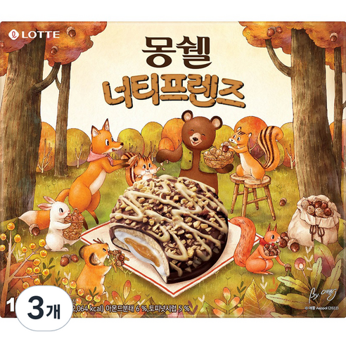 몽쉘 너티프렌즈 12p, 408g, 3개