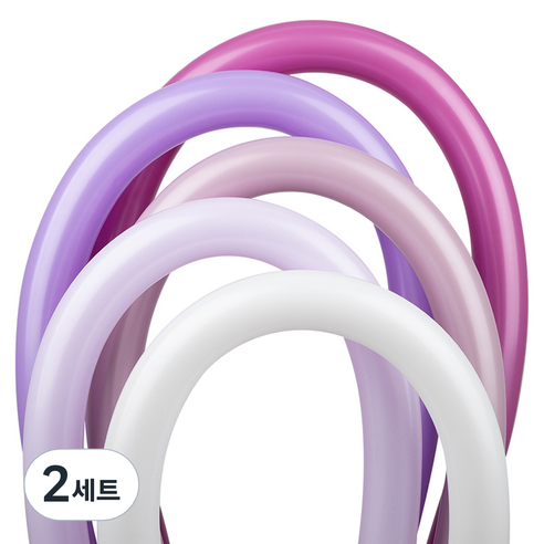 셈퍼텍스 요술풍선 5종 x 8p 세트 260s, 화이트, 파스텔메이트라일락, 라일락, 파스텔더스크라벤더, 퍼플오키드, 2세트