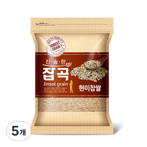 진솔그레인 국산 현미찹쌀, 1kg, 5개
