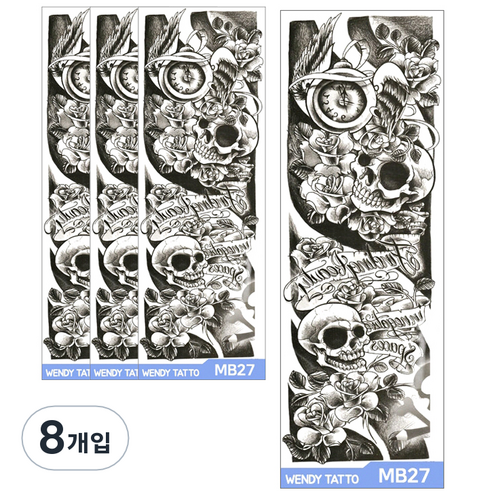 파티복닷컴 긴팔 대형 타투스티커, MB27, 8개입
