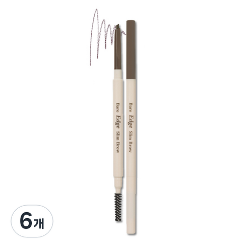 에뛰드 베어 엣지 슬림 브로우 0.1g, 01 다크브라운, 6개