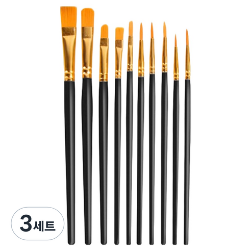 씨티 수채화붓 10종 세트 블랙, 3세트