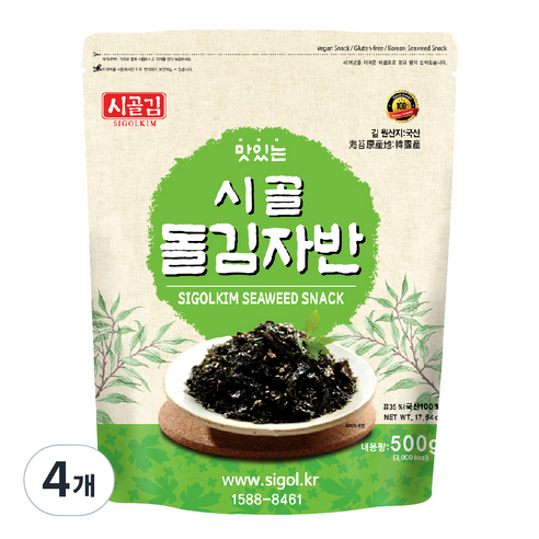 시골김 돌김자반, 500g, 4개