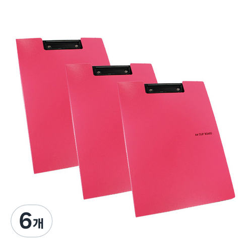 드림 칼라 컬렉터 클립보드 A4, 분홍색, 6개