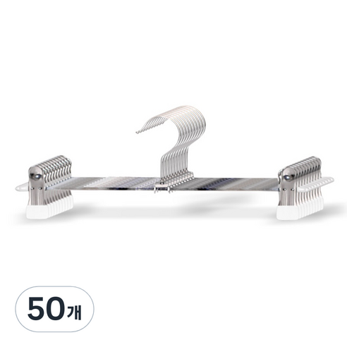 마켓플랜 원핏 논슬립 집게 바지걸이, 화이트, 50개
