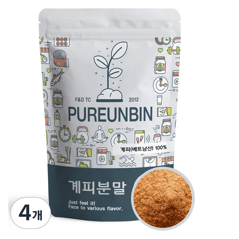 푸른빈 계피 가루 분말, 200g, 4개