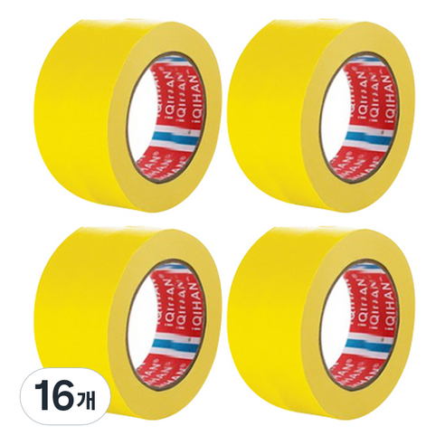 iQIHAN 칼라 마스킹 테이프 노랑 50 mm x 20 m, 16개