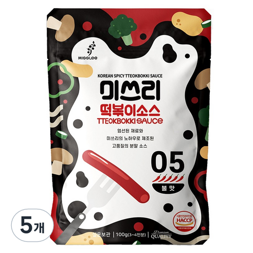 미쓰리 떡볶이소스 05번 불맛, 100g, 5개