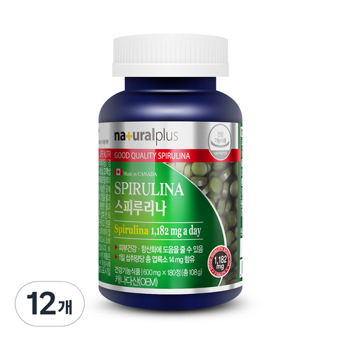 내츄럴플러스 스피루리나 180정, 12개