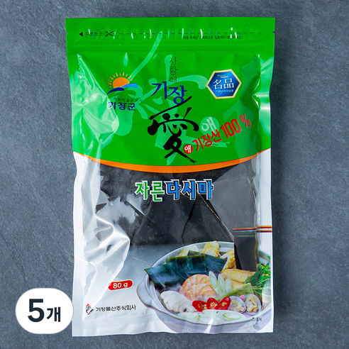 기장물산 사랑애 기장 자른 다시마, 80g, 5개