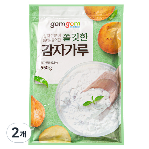 곰곰 감자전분이 99% 들어간 쫄깃한 감자가루, 550g, 2개