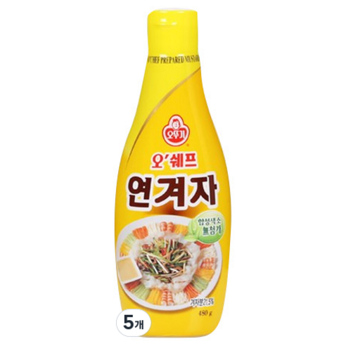 오뚜기 오쉐프 연겨자, 480g, 5개