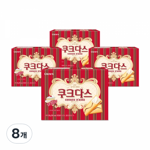 크라운 쿠크다스 화이트, 128g, 8개