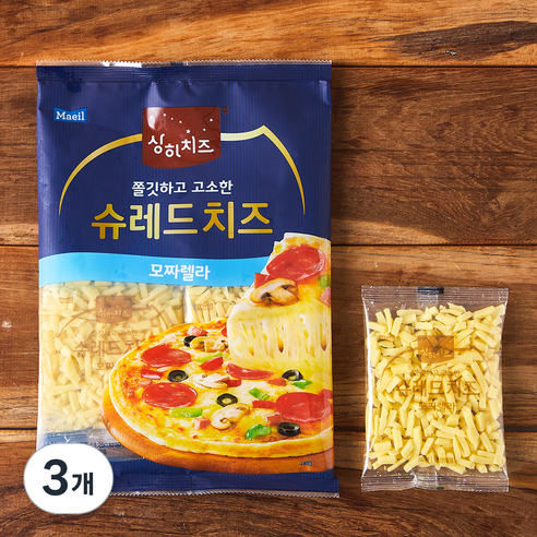 상하치즈 쫄깃하고 고소한 슈레드 치즈 모짜렐라, 80g, 5개입, 3개