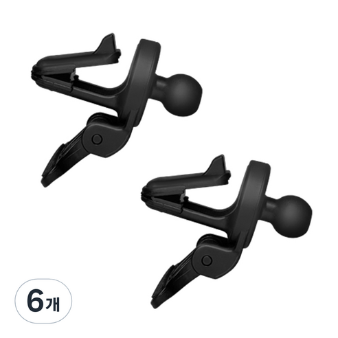 레드빈 집게 받침 방식 송풍구 핸드폰 거치대 DEAM, 6개, 블랙