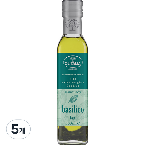 올리타리아 바질 올리브오일, 250ml, 5개