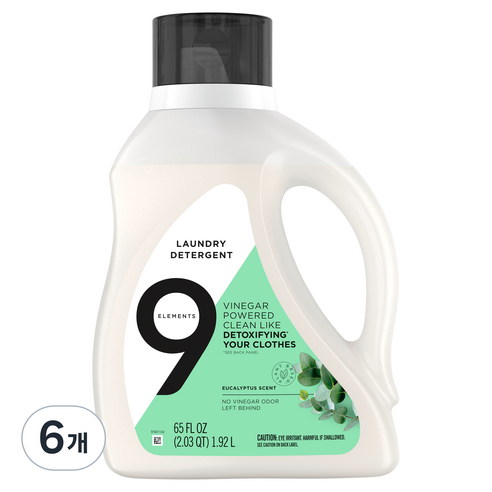 나인엘레멘츠 찬물 세탁세제 유칼립투스, 1.92L, 6개