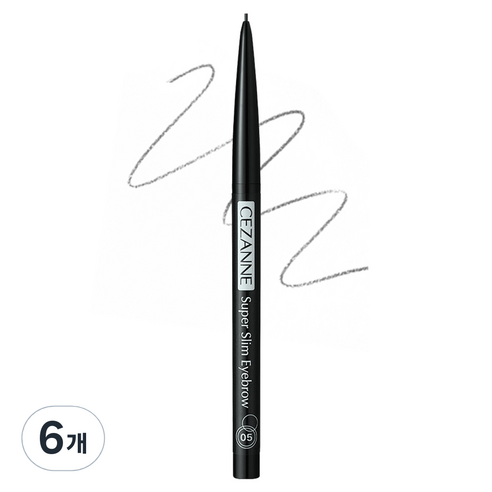 세잔느 슈퍼 슬림 아이브로우 0.02g, 05 내추럴 그레이, 6개