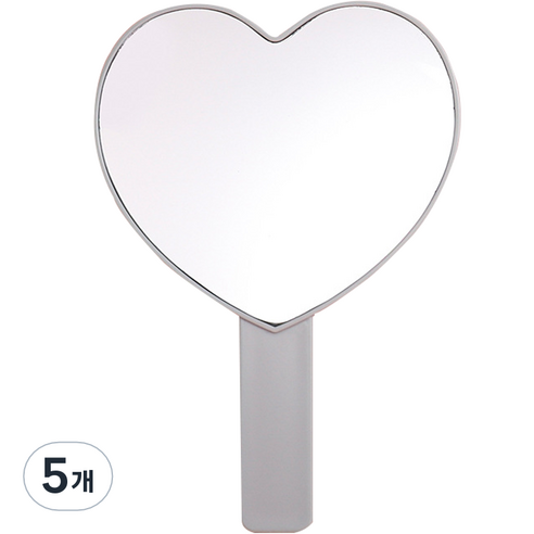 더블제이 모던 파스텔 하트 손거울, 블루, 5개