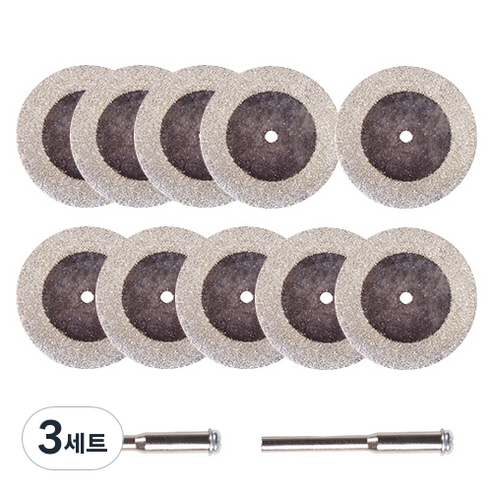 OON 원형 다이아 절단석 30mm x 10p + 척 2p 세트, 3세트