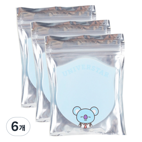 BT21 1단 점착 메모지, KOYA, 40개입, 6개