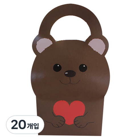 티나피크닉 귀여운 손잡이 동물상자 곰 대, 브라운, 20개