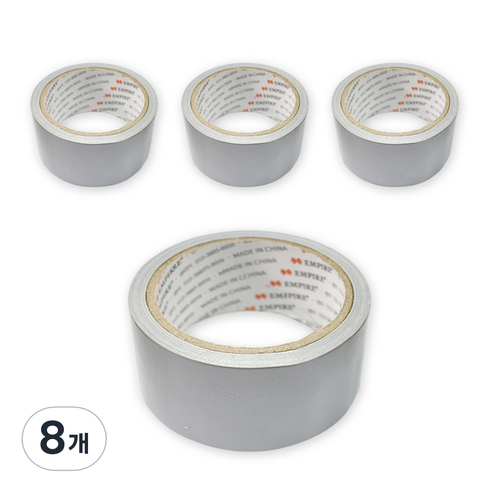 엠파이어 고급형 컬러 면테이프 48mm x 10m 회색, 8개