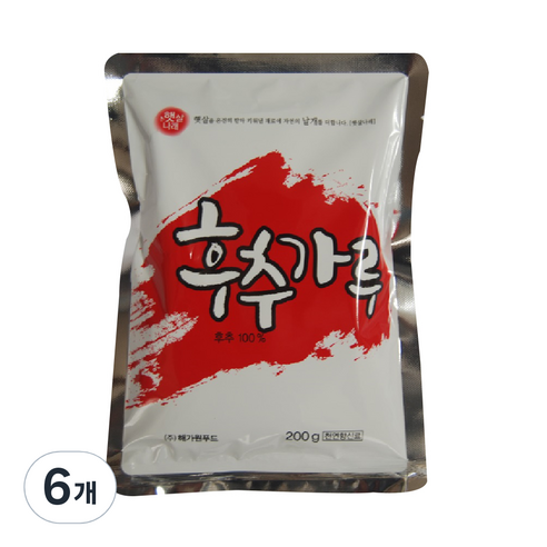 해가원 햇살나래 후추가루, 200g, 6개