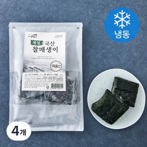 청해명가 국내산 제철 찰매생이 (냉동), 4개, 300g