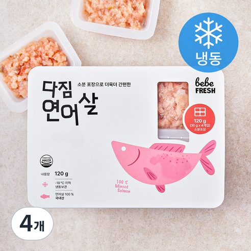 베베프레시 다짐 연어살 4개입 (냉동), 4개, 120g