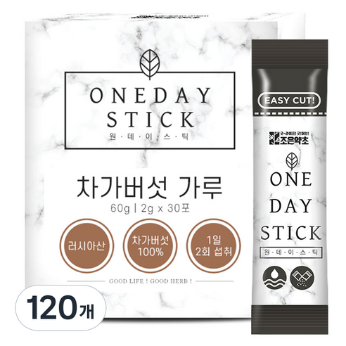 굿허브 원데이스틱 차가버섯 가루, 120개, 2g